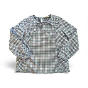 Vineyard Vines Girl’s Morgan Way Plaid Flannel Top Blouse Cabincore Cozy size xl